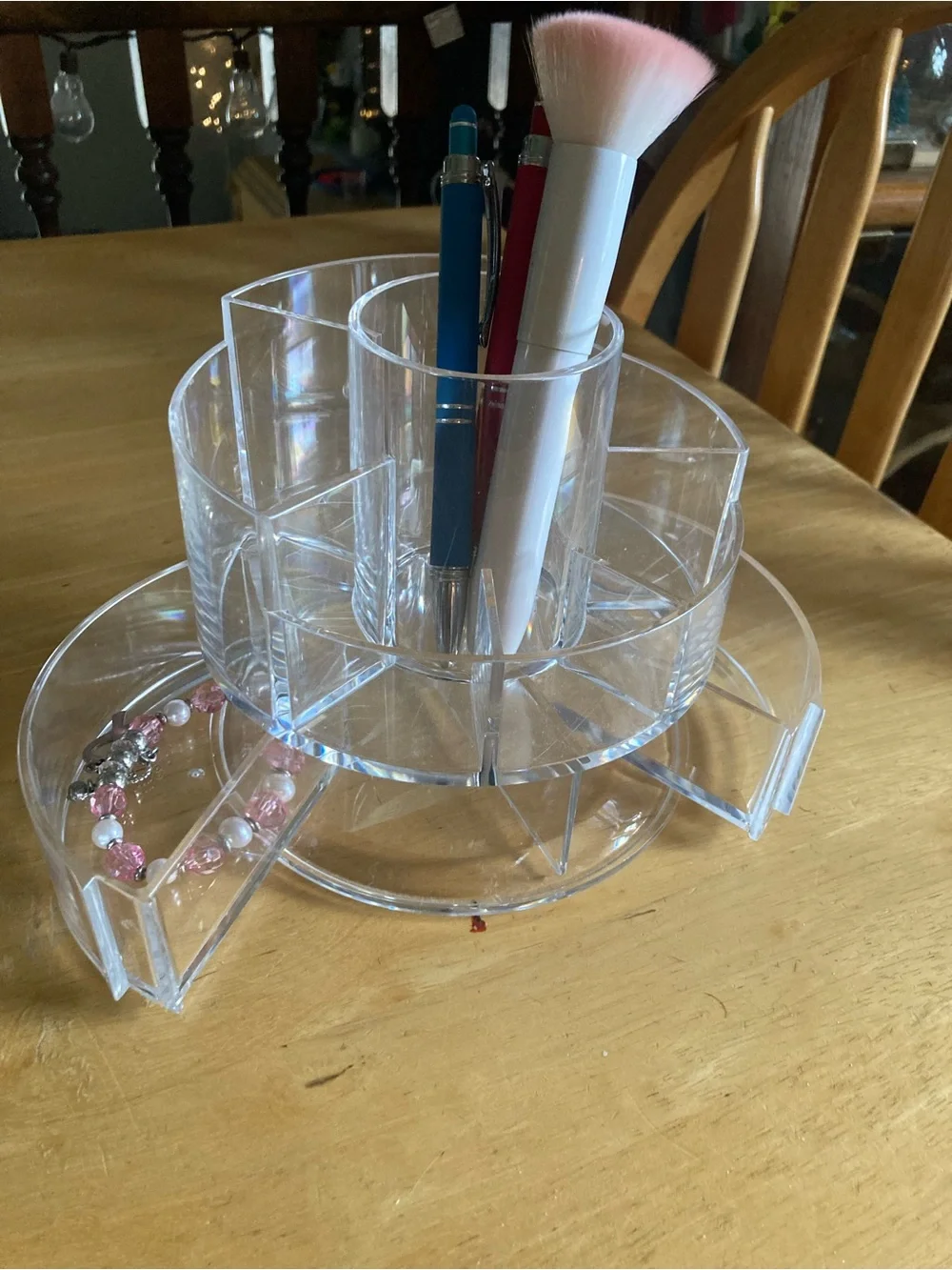 Clear Rotating Desk Organizer - Acrylic Pen and Accessory Holder